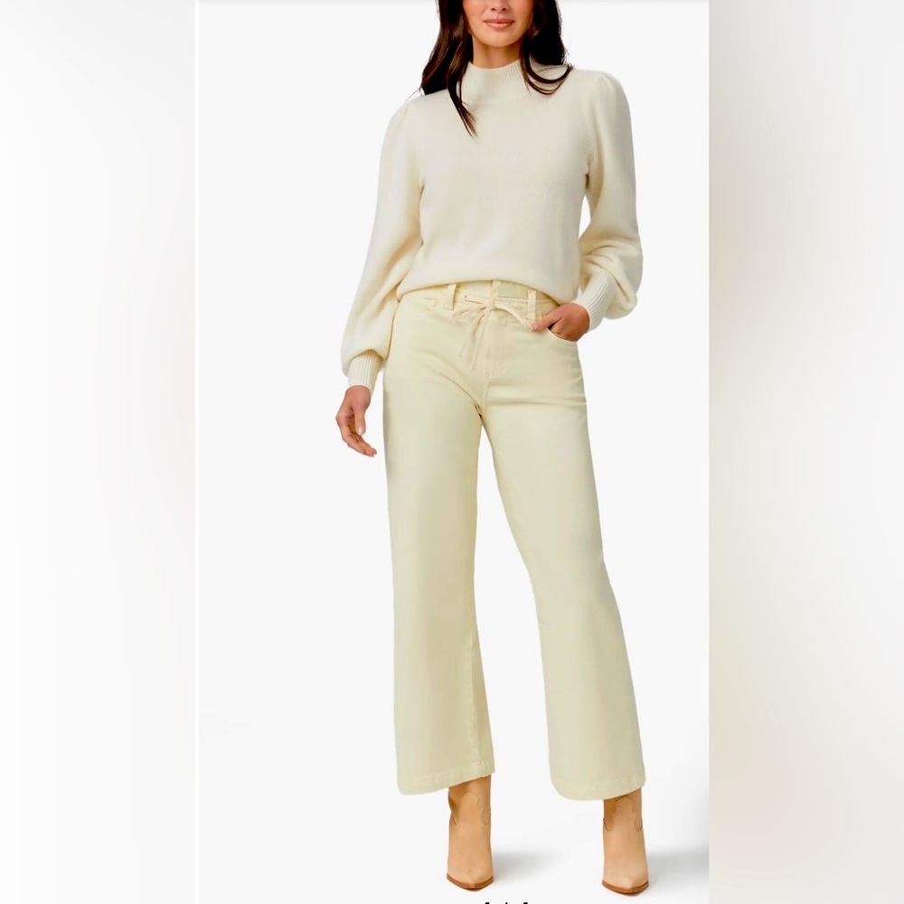 PAIGE Carly Tie Waist High Rise Wide Leg Jeans Size 27